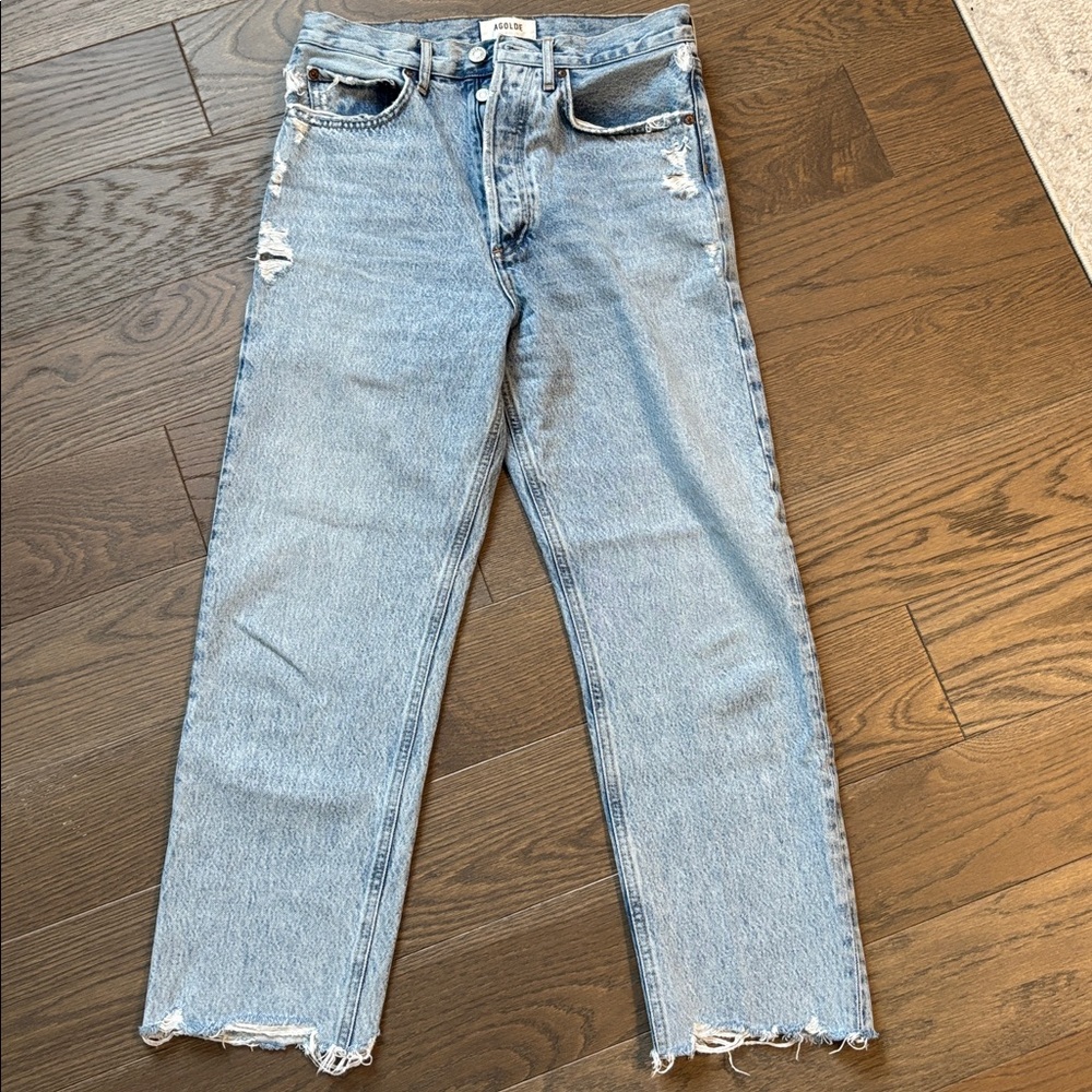 Agolde Faded Blue Denim Jeans